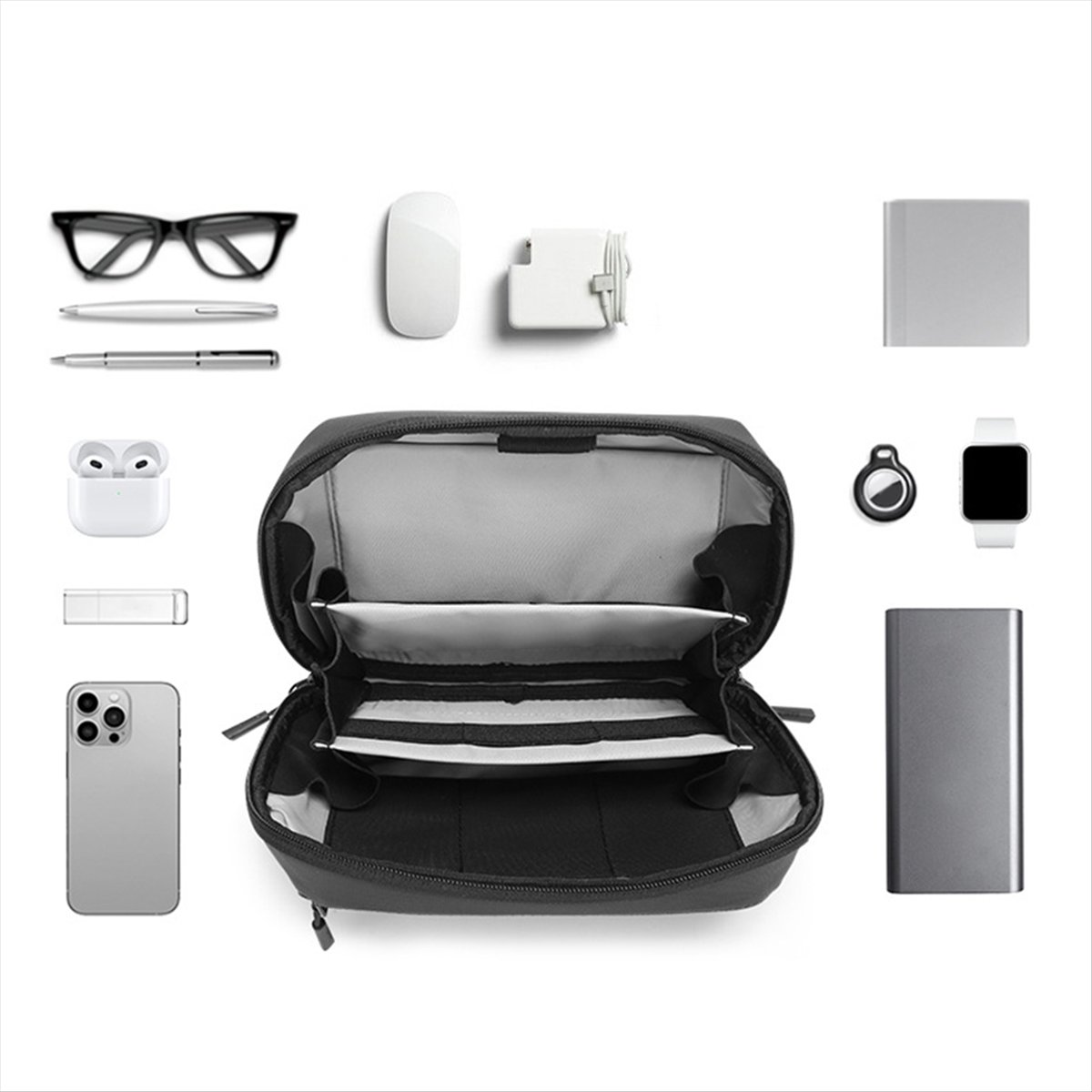 ☶❈＊♥AC1579-Waterproof Tech Pou - Tech Accessories Travel Organizer Pouch 评论和价格